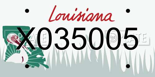 X035005 Louisiana License Plate