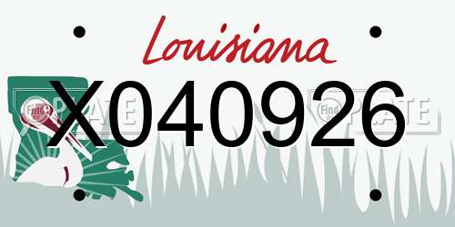 X040926 Louisiana License Plate
