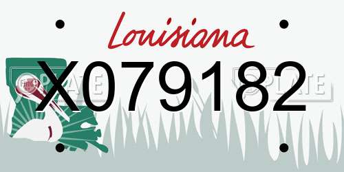 X079182 Louisiana License Plate