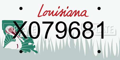 X079681 Louisiana License Plate