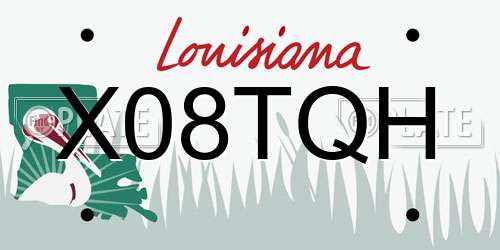 X08TQH Louisiana License Plate