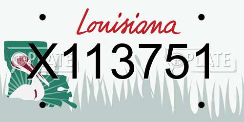 X113751 Louisiana License Plate