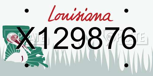 X129876 Louisiana License Plate