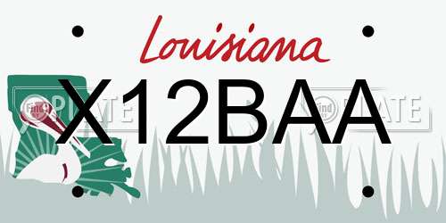 X12BAA Louisiana License Plate