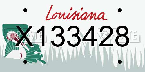 X133428 Louisiana License Plate