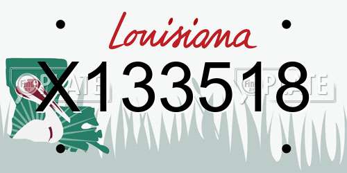 X133518 Louisiana License Plate