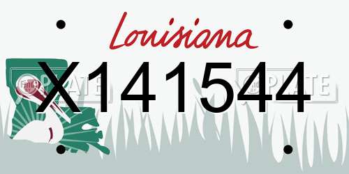 X141544 Louisiana License Plate