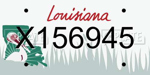 X156945 Louisiana License Plate
