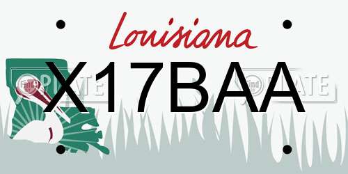 X17BAA Louisiana License Plate