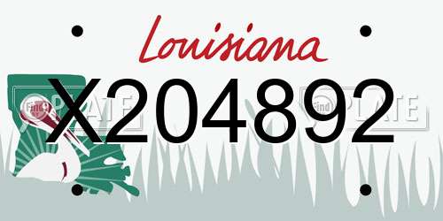 X204892 Louisiana License Plate