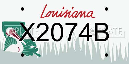 X2074B Louisiana License Plate