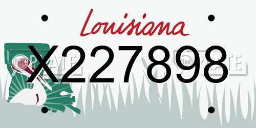 X227898 Louisiana License Plate