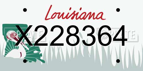 X228364 Louisiana License Plate