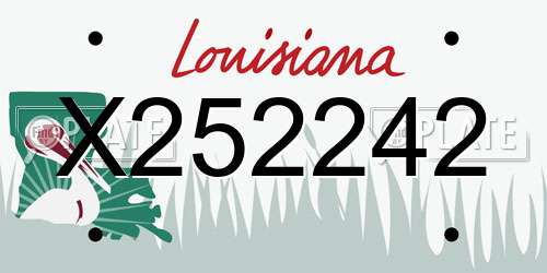 X252242 Louisiana License Plate