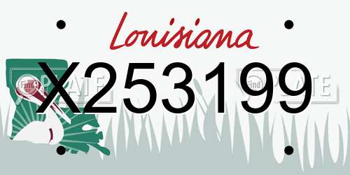 X253199 Louisiana License Plate