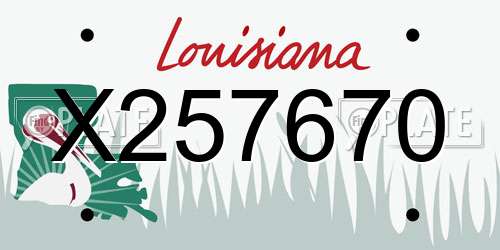 X257670 Louisiana License Plate