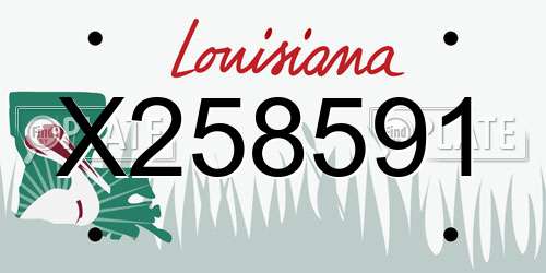 X258591 Louisiana License Plate