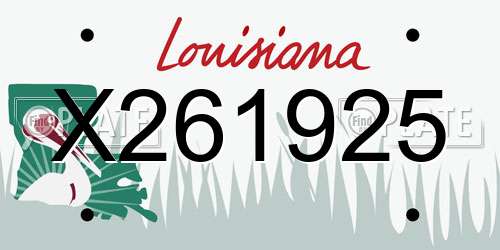 X261925 Louisiana License Plate