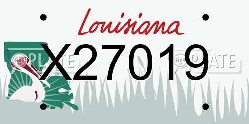 X27019 Louisiana License Plate