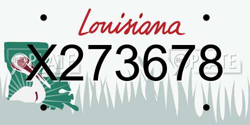 X273678 Louisiana License Plate