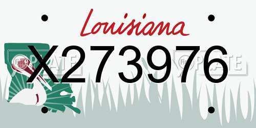 X273976 Louisiana License Plate