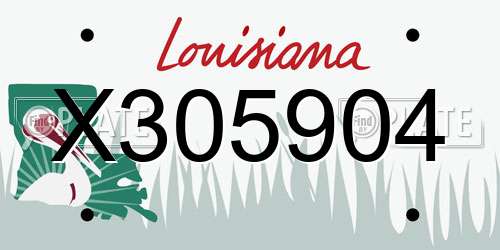 X305904 Louisiana License Plate