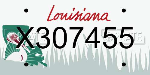 X307455 Louisiana License Plate