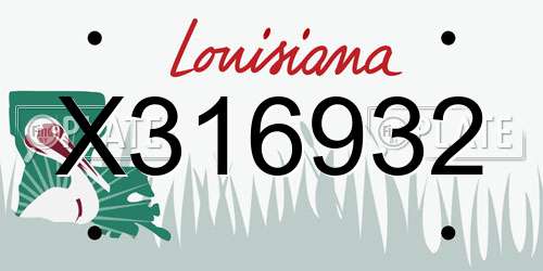X316932 Louisiana License Plate