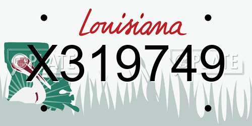 X319749 Louisiana License Plate