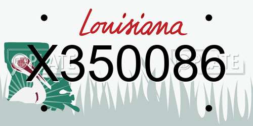 X350086 Louisiana License Plate