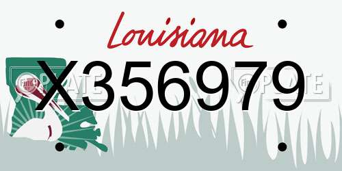 X356979 Louisiana License Plate