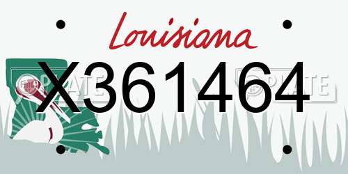 X361464 Louisiana License Plate