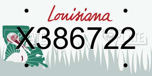 X386722 Louisiana License Plate