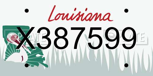 X387599 Louisiana License Plate