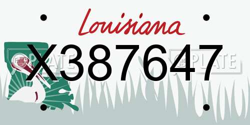 X387647 Louisiana License Plate