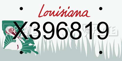 X396819 Louisiana License Plate