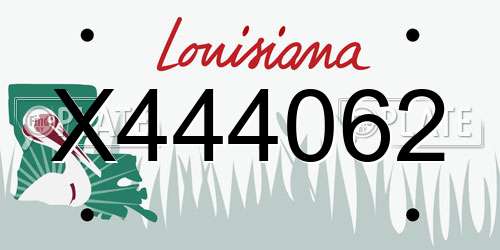 X444062 Louisiana License Plate