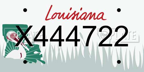 X444722 Louisiana License Plate