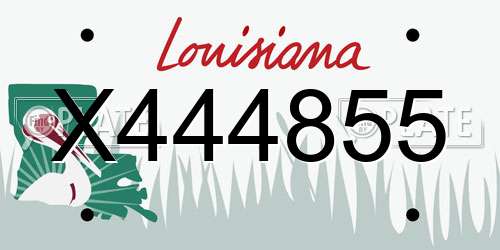 X444855 Louisiana License Plate
