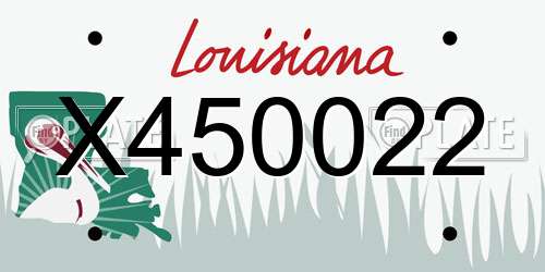 X450022 Louisiana License Plate