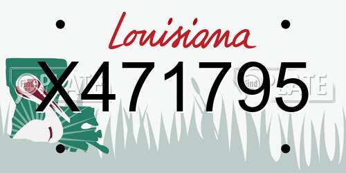 X471795 Louisiana License Plate