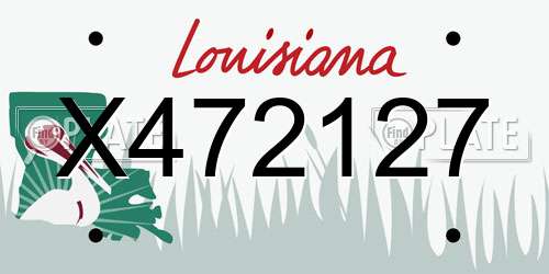 X472127 Louisiana License Plate