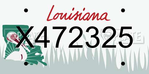 X472325 Louisiana License Plate