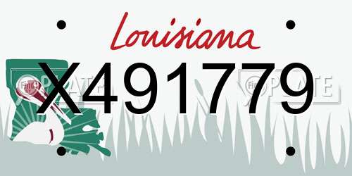 X491779 Louisiana License Plate