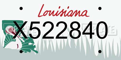 X522840 Louisiana License Plate