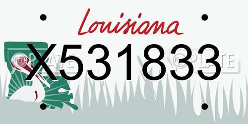 X531833 Louisiana License Plate