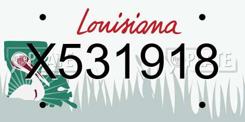 X531918 Louisiana License Plate