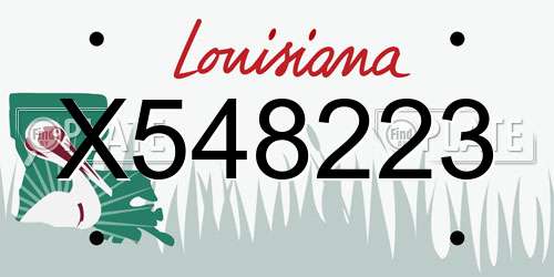 X548223 Louisiana License Plate