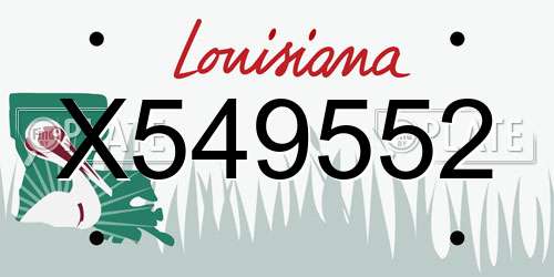 X549552 Louisiana License Plate