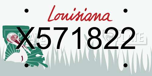 X571822 Louisiana License Plate